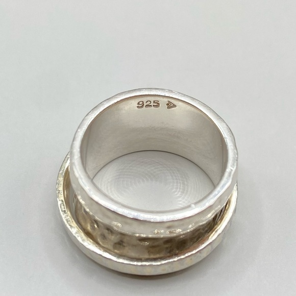 Silpada Hammered Sterling Silver and 14K Gold Spinner Ring - Picture 6 of 8